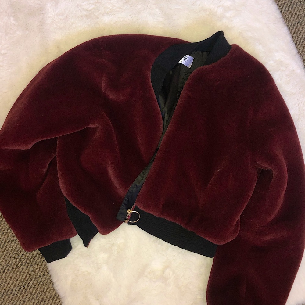 LF PLUSH Jacket in rich cranberry color. Size M. Lightly worn